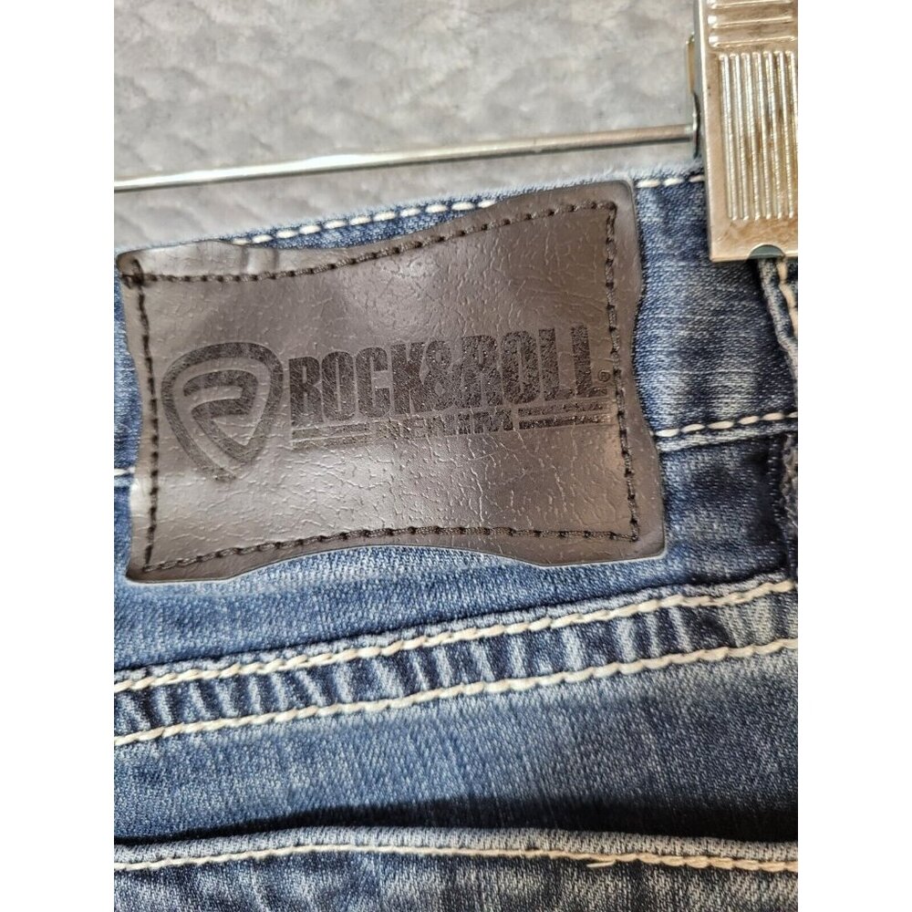 Rock & Roll Denim Jeans Mens 29/28 Pistol Straight Stretch Medium Wash - Picture 6 of 14